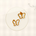 Elegant French Style 18K Gold Plated Stainless Steel Butterfly Stud Earrings for Women with Natural White Shell styled ecommerce image for women