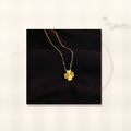 Natural Style Clover Pendant Necklace for Women in Titanium Steel with O-Chain Design for Sweater Layering styled ecommerce image for women