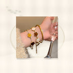 Elegant Floral Enamel Bracelet for Women in Alloy with Vintage Minimalist Style styled ecommerce image for women