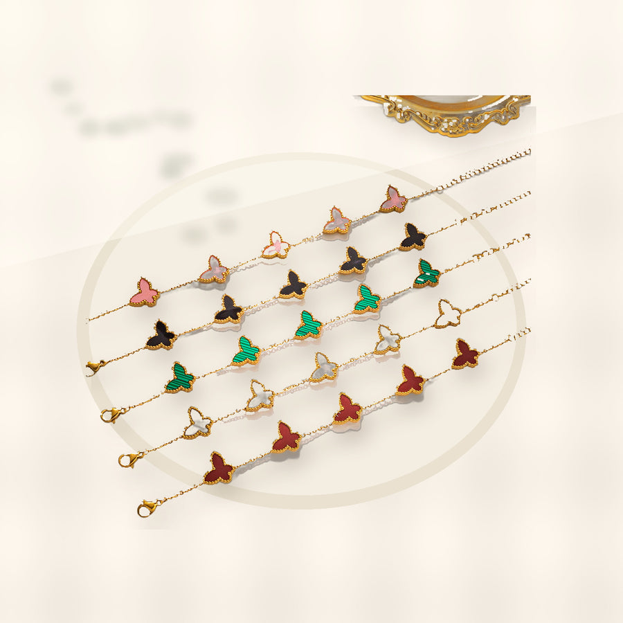 Butterfly-Shaped 316L 316L 316L Stainless Steel Bracelet for Women with Gold Electroplated Minimalist Fashionable Personalized Accessory