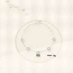 Minimalist Five-Petal Flower Necklace Set in Titanium Steel with Laser-Cut Clover Design, Electroplated Finish, O-Chain, for Women styled ecommerce image for women