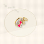 Butterfly-Shaped Minimalist Copper Ring with 18K Gold Plating and Micro-Pave Zirconia Accents for Women styled ecommerce image for women