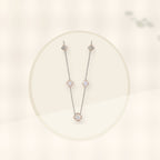 Light Luxury 18K Rose Gold Plated Geometric Four-Leaf Clover Titanium Steel Necklace for Women styled ecommerce image for women