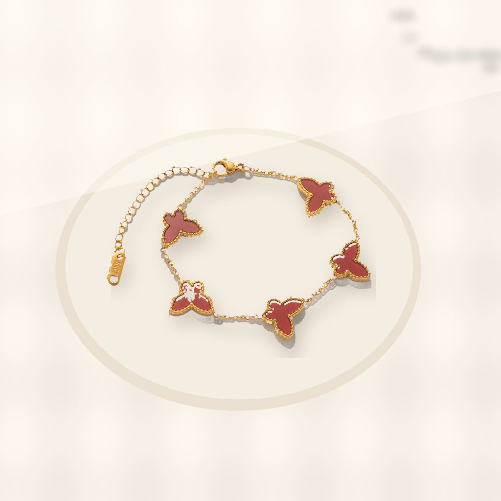 Butterfly-Shaped Titanium Steel Bracelet for Women with Gold Plating Minimalist Fashionable Personalized Accessory styled ecommerce image for women