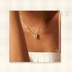 Butterfly Pendant Necklace in Stainless Steel with 14K Gold Plating for Women, Round Bead Chain, Animal-Inspired Minimalist Design styled ecommerce image for women