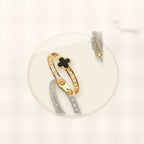 Minimalist Lucky Clover Shaped Titanium Steel Bracelet with Vacuum Plating for Women styled ecommerce image for women