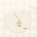 Minimalist Four-Leaf Clover Pendant Necklace for Women in Titanium Steel with Rhinestone Inlay and Polished Finish styled ecommerce image for women
