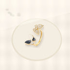 Butterfly-Shaped Minimalist Copper Ring with 18K Gold Plating and Micro-Pave Zirconia Accents for Women styled ecommerce image for women