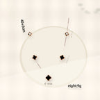 Light Luxury 18K Rose Gold Plated Geometric Four-Leaf Clover Titanium Steel Necklace for Women styled ecommerce image for women