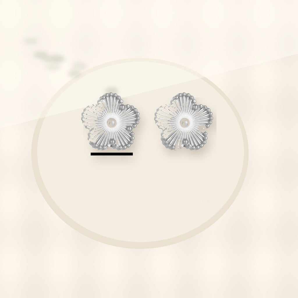 Minimalist Five-Petal Flower Necklace Set in Titanium Steel with Laser-Cut Clover Design, Electroplated Finish, O-Chain, for Women styled ecommerce image for women