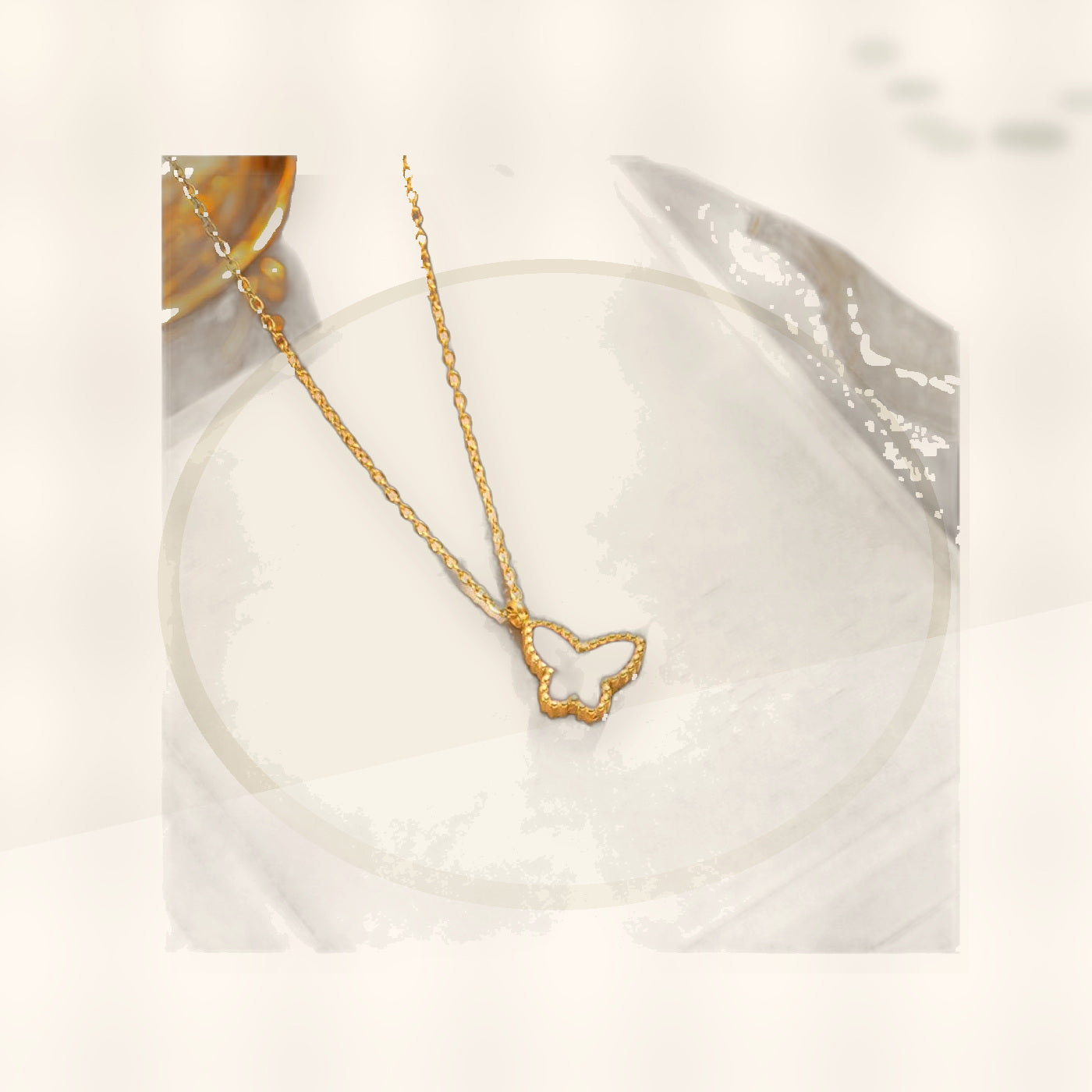 Butterfly-Shaped Titanium Steel Bracelet for Women with Gold Plating Minimalist Fashionable Personalized Accessory styled ecommerce image for women