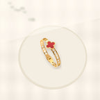 Minimalist Lucky Clover Shaped Titanium Steel Bracelet with Vacuum Plating for Women styled ecommerce image for women