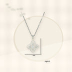 Minimalist Geometric Four-Sided Clover Pendant Necklace for Women in Titanium Steel with Rhinestone Inlay and Plated Finish styled ecommerce image for women