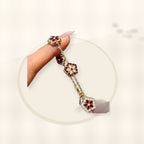 Elegant Floral Hand Chain for Women Made of Brass with Zircon Inlay, Minimalist Luxury Style Bracelet for Daily Wear and Office Use styled ecommerce image for women