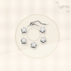 Minimalist Five-Petal Flower Necklace Set in Titanium Steel with Laser-Cut Clover Design, Electroplated Finish, O-Chain, for Women styled ecommerce image for women