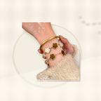 Elegant Floral Enamel Bracelet for Women in Alloy with Vintage Minimalist Style styled ecommerce image for women