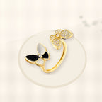 Butterfly-Shaped Minimalist Copper Ring with 18K Gold Plating and Micro-Pave Zirconia Accents for Women styled ecommerce image for women