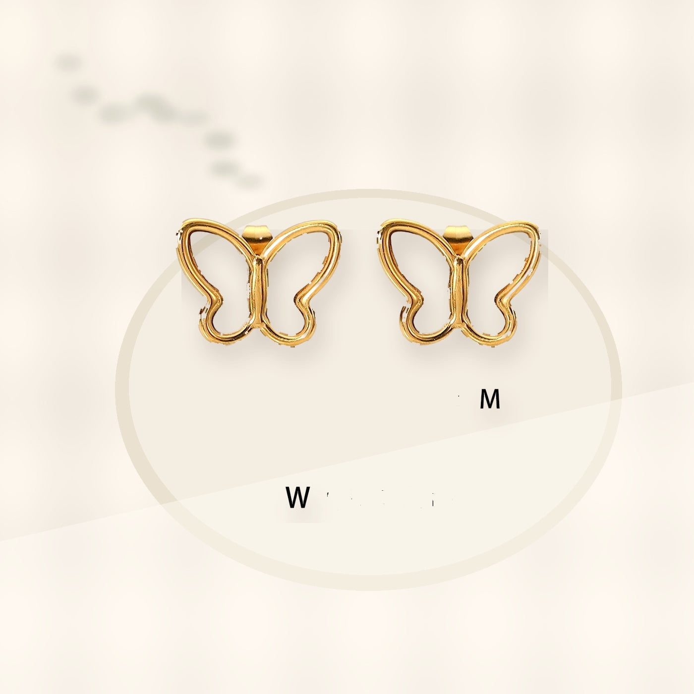 Elegant French Style 18K Gold Plated Stainless Steel Butterfly Stud Earrings for Women with Natural White Shell styled ecommerce image for women
