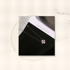 Natural Style Clover Pendant Necklace for Women in Titanium Steel with O-Chain Design for Sweater Layering styled ecommerce image for women