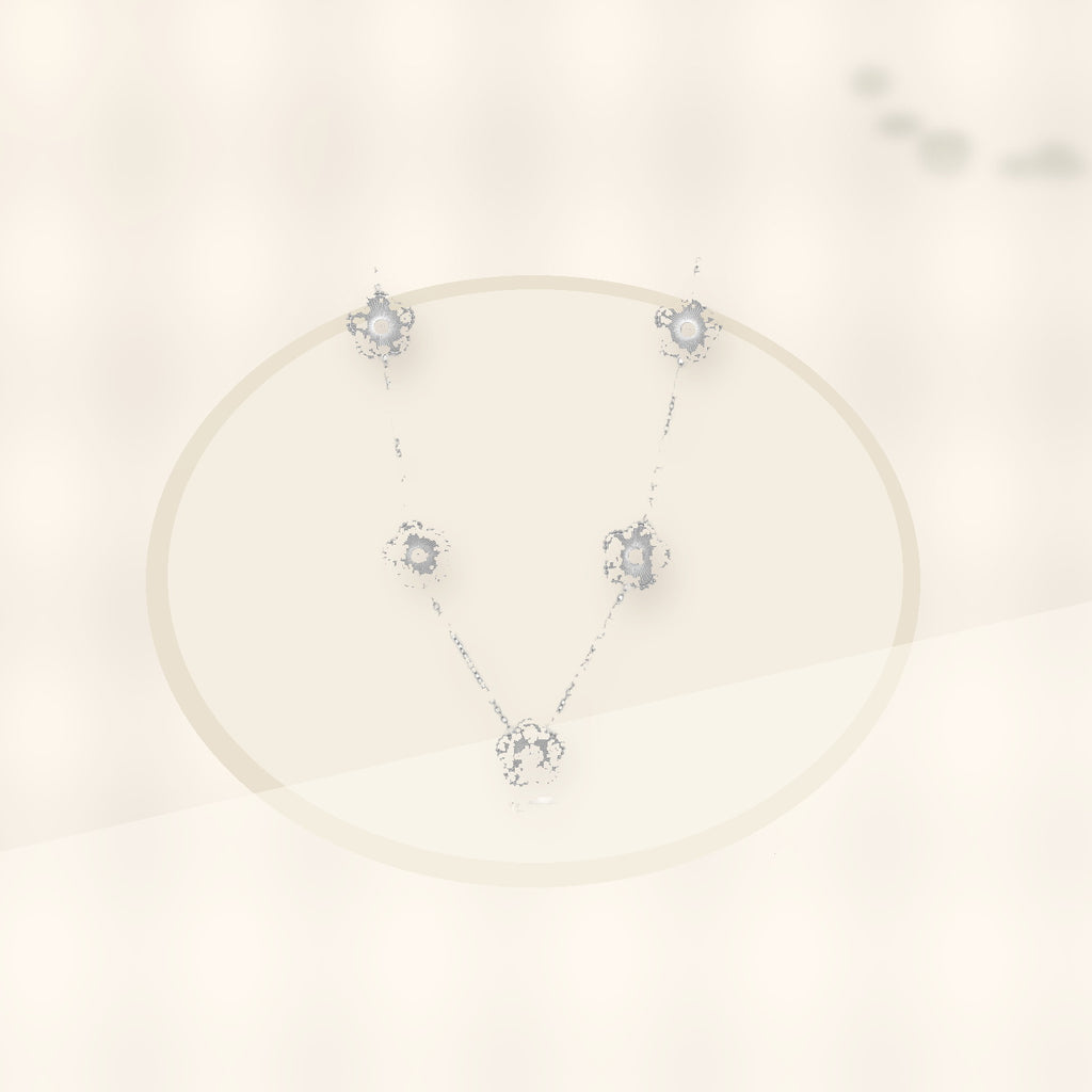 Minimalist Five-Petal Flower Necklace Set in Titanium Steel with Laser-Cut Clover Design, Electroplated Finish, O-Chain, for Women styled ecommerce image for women