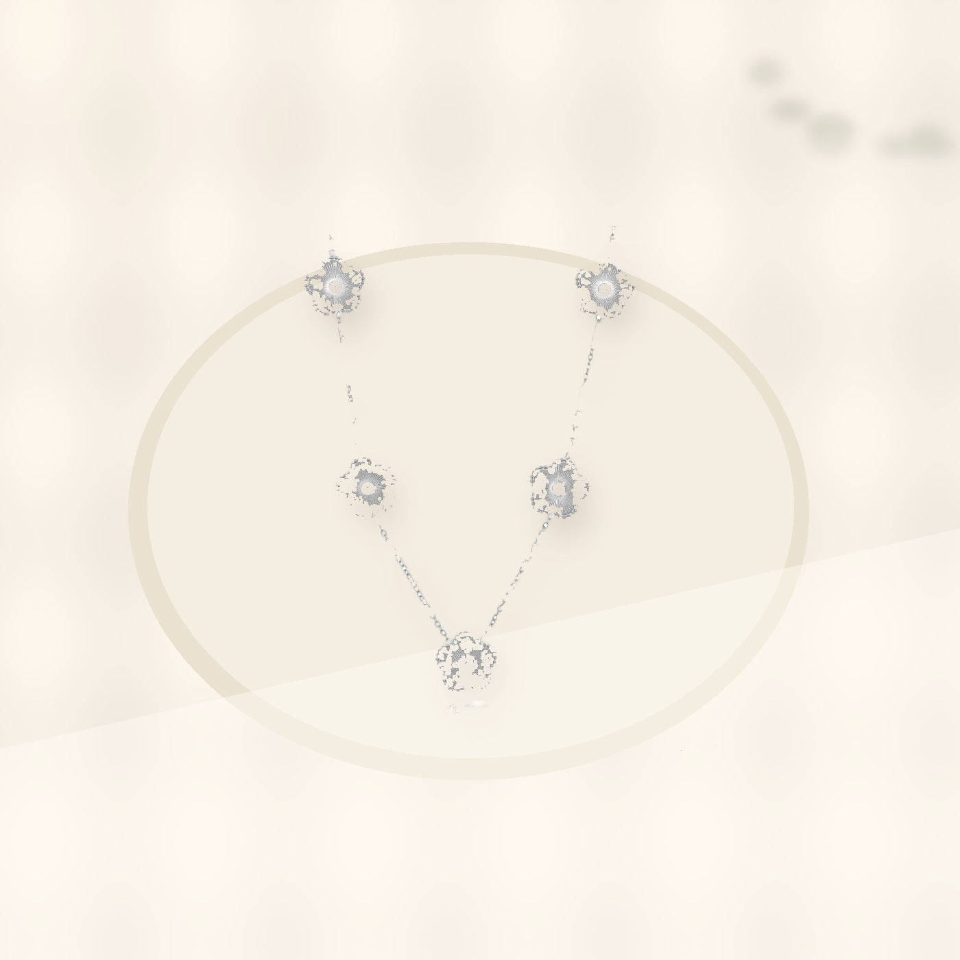 Minimalist Five-Petal Flower Necklace Set in Titanium Steel with Laser-Cut Clover Design, Electroplated Finish, O-Chain, for Women styled ecommerce image for women
