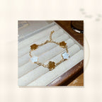 Elegant Floral Enamel Bracelet for Women in Alloy with Vintage Minimalist Style styled ecommerce image for women