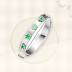 Fashionable Stainless Steel Clover Bracelet for Women with Mother-of-Pearl Inlay, Hypoallergenic Electroplated Finish, Geometric Oval Design styled ecommerce image for women