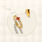 Minimalist Lucky Clover Shaped Titanium Steel Bracelet with Vacuum Plating for Women styled ecommerce image for women