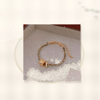 Elegant Floral Enamel Bracelet for Women in Alloy with Vintage Minimalist Style styled ecommerce image for women
