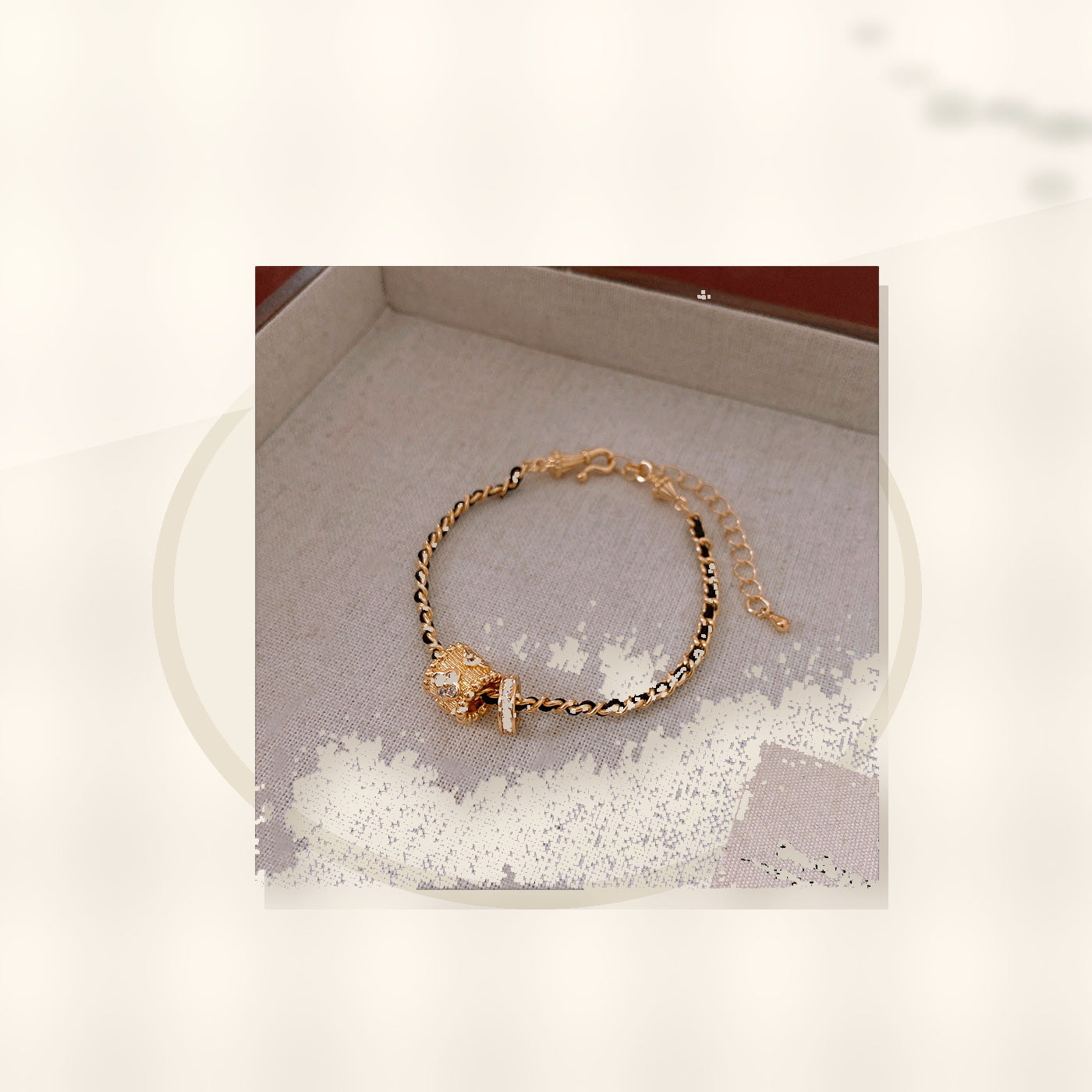 Elegant Floral Enamel Bracelet for Women in Alloy with Vintage Minimalist Style styled ecommerce image for women