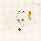 Light Luxury 18K Rose Gold Plated Geometric Four-Leaf Clover Titanium Steel Necklace for Women styled ecommerce image for women