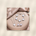 Minimalist Clover-Shaped 316L 316L Stainless Steel Necklace Set with Matching Bracelet and Earrings for Women - ivory marble minimal luxury product photo