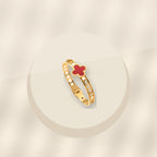 Minimalist Lucky Clover Shaped 316L 316L Stainless Steel Bracelet with Gold Electroplated for Women - ivory marble minimal luxury product photo