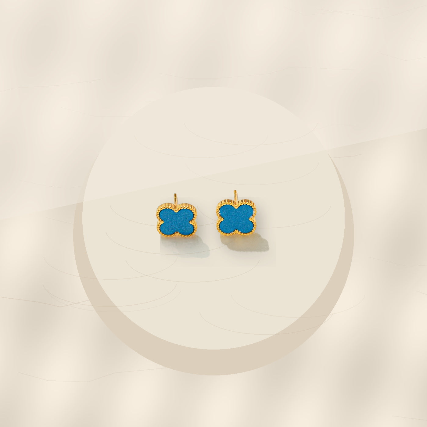 Minimalist Clover-Shaped 316L 316L Stainless Steel Stud Earrings for Women with Gold Gold Electroplated finish Hypoallergenic Fashion Jewelry - ivory marble minimal luxury product photo