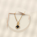 Luxury Style Clover-Shaped 316L 316L Stainless Steel Necklace and Earrings Set with Micro-Pavé Setting for Women and Men - ivory marble minimal luxury product photo