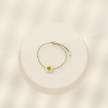 Vintage Style Six-Petal Flower Beaded Bracelet for Women Made of 316L 316L Stainless Steel with Gold Inlay and Wavy Texture - ivory marble minimal luxury product photo