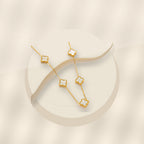 Luxury Gold Electroplated 316L 316L Stainless Steel Four-Leaf Clover Double-Sided Shell Necklace for Women - ivory marble minimal luxury product photo