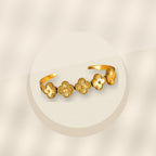 Minimalist Elegant 316L 316L Stainless Steel Bracelet for Women with Gold Electroplated finish and Geometric Oval Design - ivory marble minimal luxury product photo