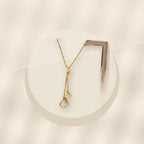 Minimalist Four-Leaf Clover Pendant Necklace for Women and Men in 316L 316L Stainless Steel with Micro-Pave 316L Stainless Steel Inlay and Plated Finish on O-Chain - ivory marble minimal luxury product photo