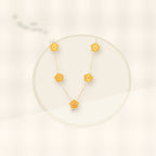 Minimalist Five-Petal Flower Necklace Set in Titanium Steel with Laser-Cut Clover Design, Electroplated Finish, O-Chain, for Women styled ecommerce image for women