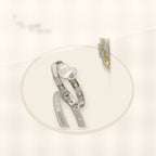Minimalist Lucky Clover Shaped Titanium Steel Bracelet with Vacuum Plating for Women styled ecommerce image for women