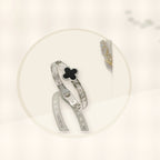 Minimalist Lucky Clover Shaped Titanium Steel Bracelet with Vacuum Plating for Women styled ecommerce image for women