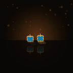 Minimalist Clover-Shaped 316L 316L Stainless Steel Stud Earrings for Women with Gold Gold Electroplated finish Hypoallergenic Fashion Jewelry - dark glossy luxury campaign product photo