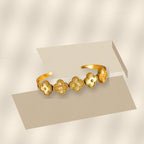 Minimalist Elegant 316L 316L Stainless Steel Bracelet for Women with Gold Electroplated finish and Geometric Oval Design - modern geometric editorial product photo