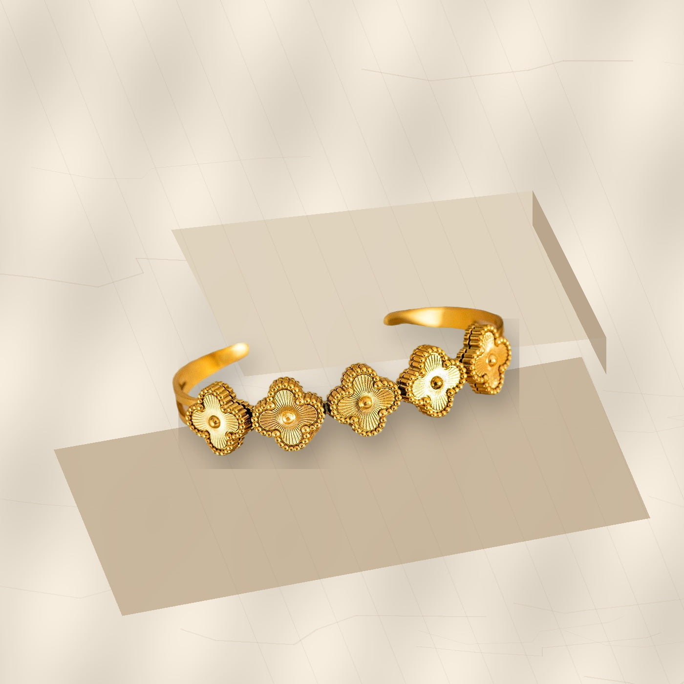 Minimalist Elegant 316L 316L Stainless Steel Bracelet for Women with Gold Electroplated finish and Geometric Oval Design - modern geometric editorial product photo