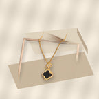 Luxury Style Clover-Shaped 316L 316L Stainless Steel Necklace and Earrings Set with Micro-Pavé Setting for Women and Men - modern geometric editorial product photo