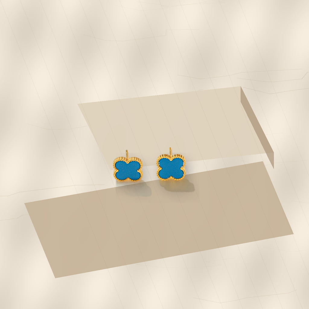 Minimalist Clover-Shaped 316L 316L Stainless Steel Stud Earrings for Women with Gold Gold Electroplated finish Hypoallergenic Fashion Jewelry - modern geometric editorial product photo