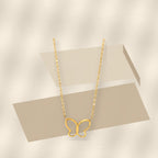 Butterfly Pendant Necklace in 316L Stainless Steel with Gold Electroplated for Women, Round Bead Chain, Animal-Inspired Minimalist Design - modern geometric editorial product photo